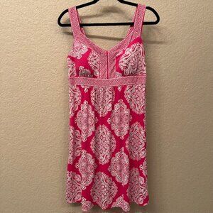 Apt 9 dress Pink and white floral empire waist sundress S
